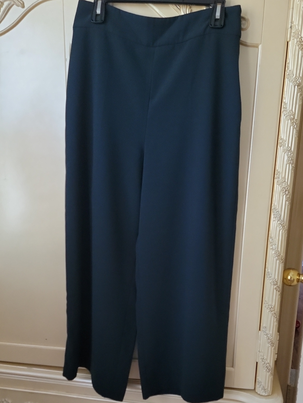 Wide-Leg High-Waist Pants - Navy